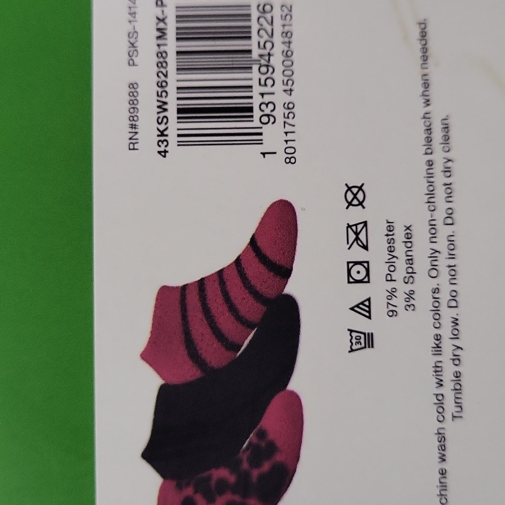 Kate Spade Black and Pink Low Cut Socks Trio - Picture 2 of 2